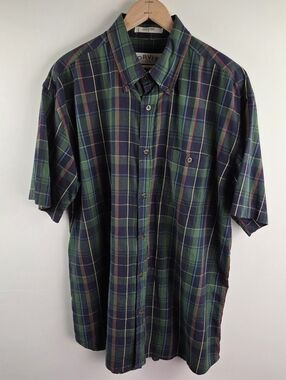 Orvis Shirt Mens Large Multicolor Short Sleeve Button Down Plaid Relaxed Fit